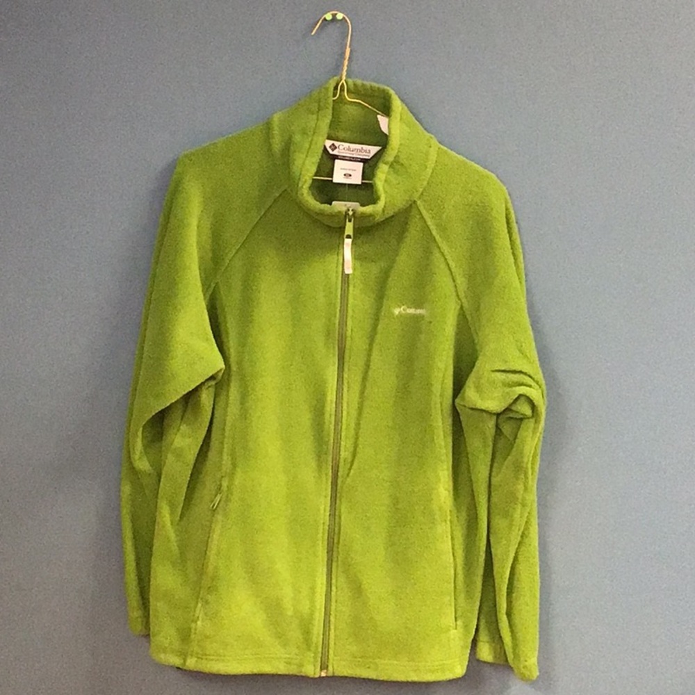 Columbia Green Utility Jacket with Full Zip and High Collar